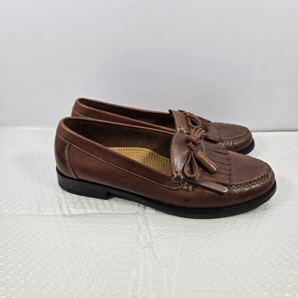 Cole Haan Men 11M Brown Leather Classic Comfort Dress SlipOn Tassel Fringe Shoe - Picture 5 of 10